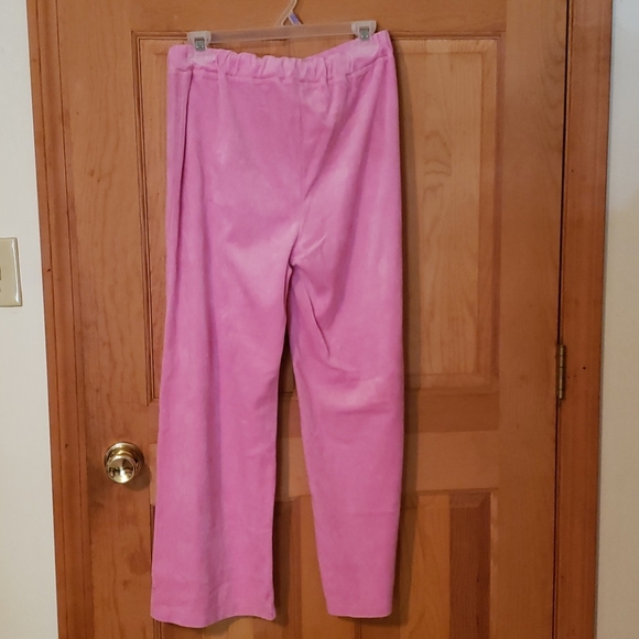 Pink Velour Pants Suit BS Size Large - Picture 4 of 4